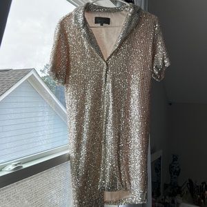 Sequin Collared Dress Size XXS